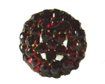 Vintage Sterling Silver Garnet Cluster Ring Size 8 1/2