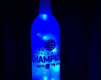 MLB Baseball Inspired - Decorated Lighted Wine Bottles