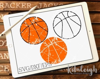 Distressed Basketball INSTANT DOWNLOAD in dxf, svg, eps for use with programs such as Silhouette Studio and Cricut Design Space