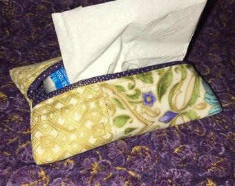 Purse-Sized Tissue Pouches -- Set of 2, Metallic Fabrics