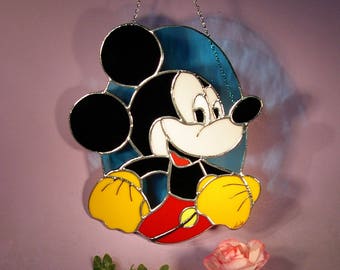 Stained Glass Mickey Mouse Suncatcher (805)