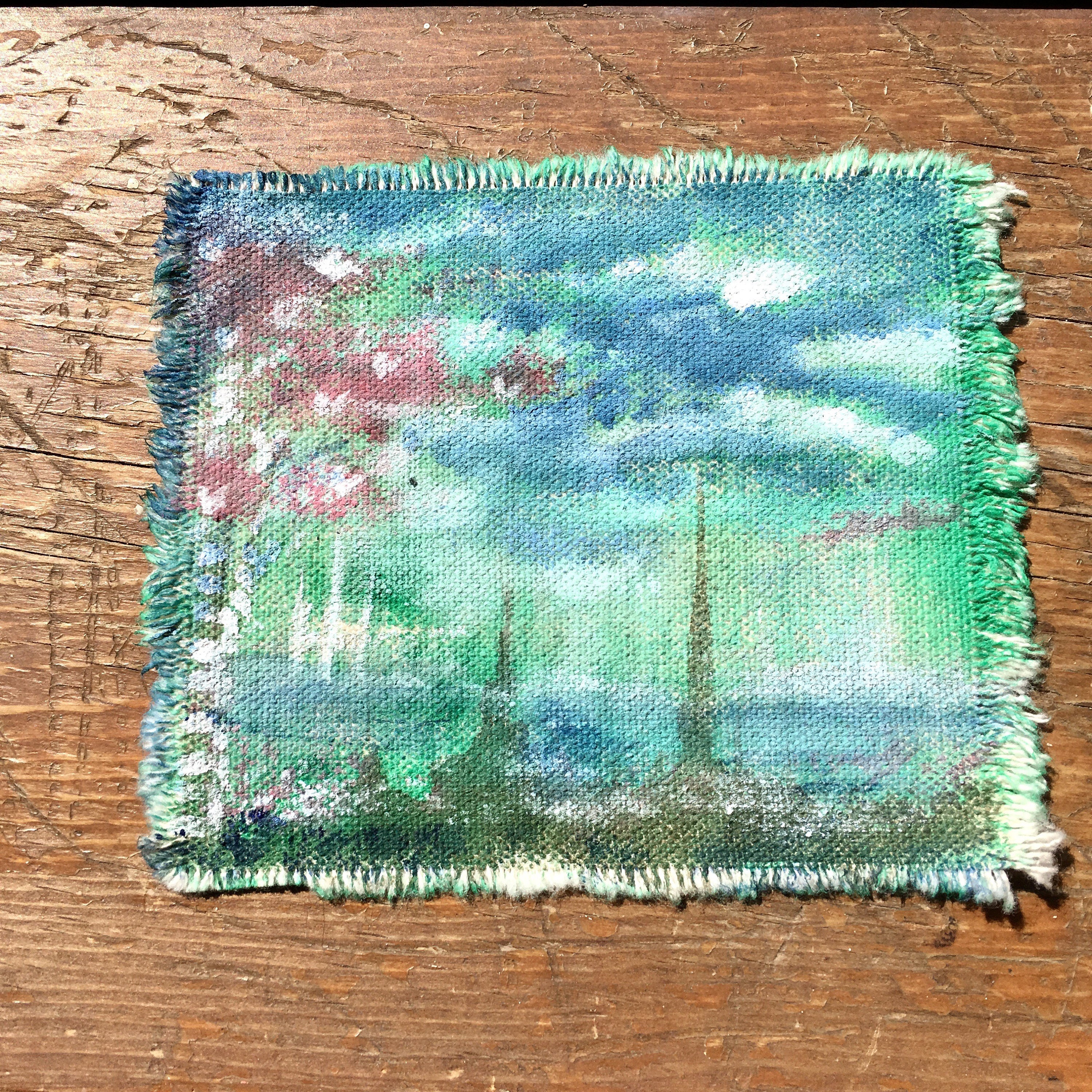 Original painting cotton canvas art patch my favorite place to