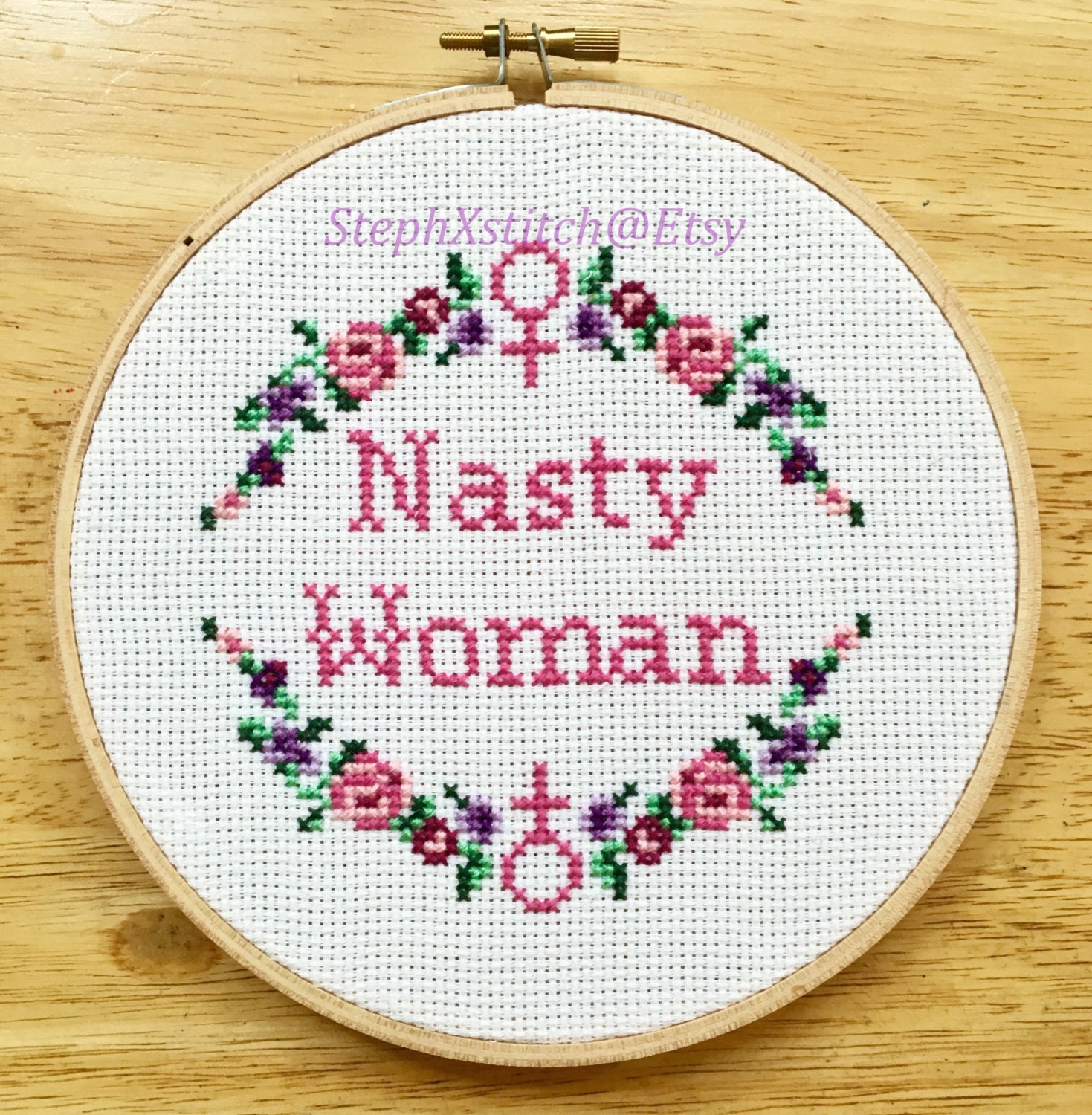 PATTERN Nasty Woman Cross Stitch Feminist Hillary Crossstitch