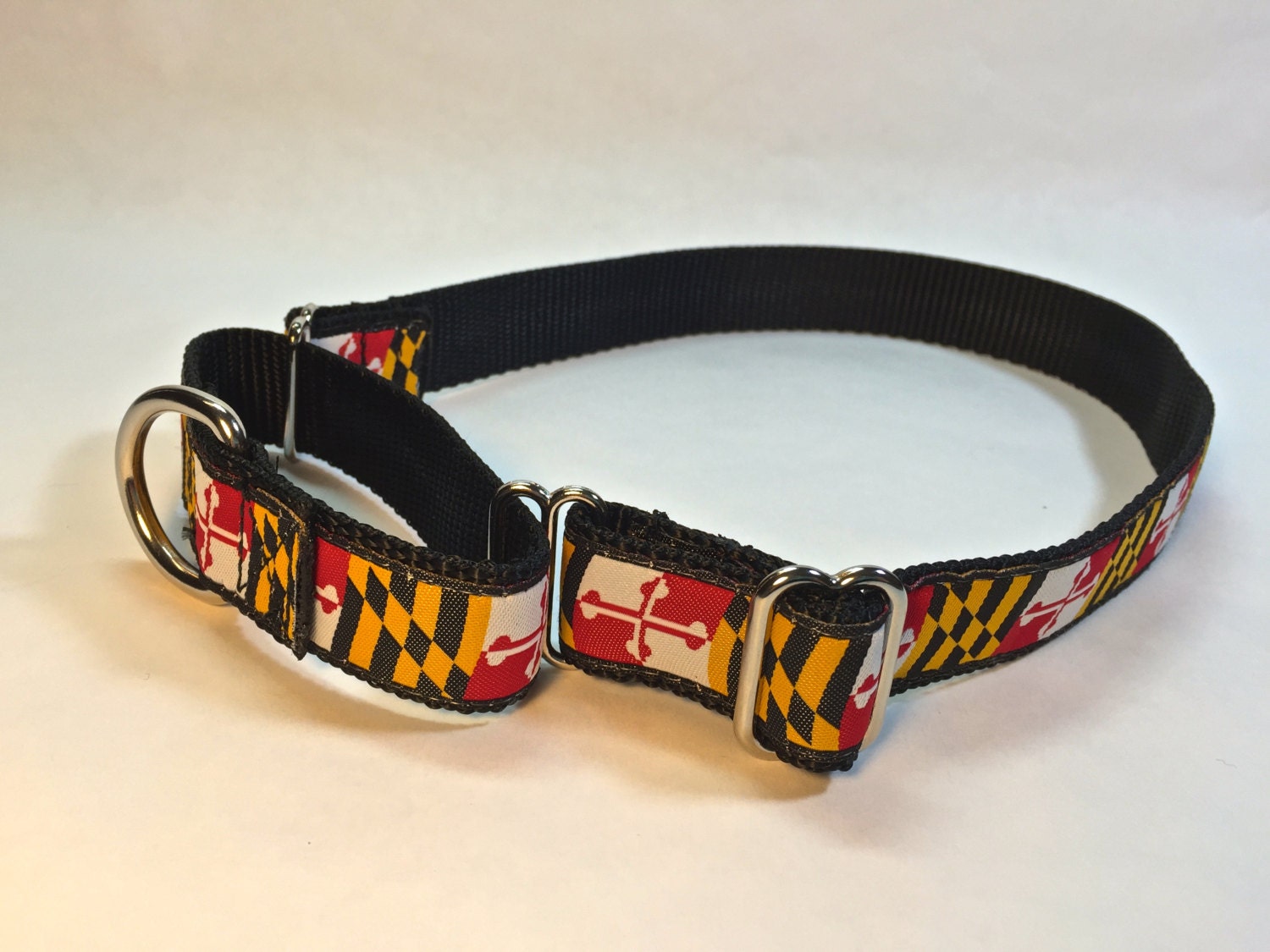 Maryland flag dog collar Maryland collar martingale Dog