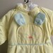 70s 80s Hooded Baby Bundler Bunting Bag Snow Suit One Piece Yellow Bunny  - 3- 6 months