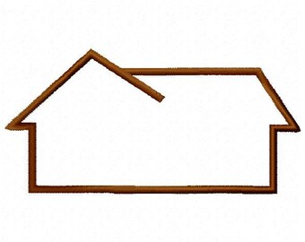 House Outline Machine Embroidery Design - Instant Download
