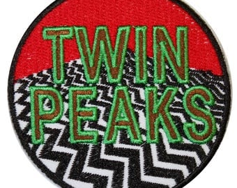 Twin Peaks Iron On Patch Embroidery Sewing DIY Customise Denim Cotton Agent Cooper Coffee Black Lodge '80s Retro Vintage