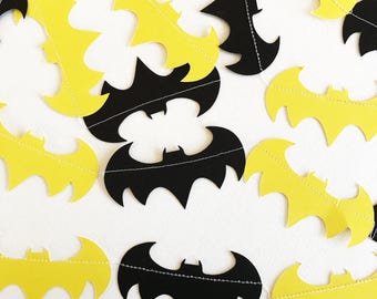 Batman garland, batman, batman party, batman birthday, superhero party, bats, batman party decorations, black and yellow bats, bat decor