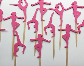 24 Gymnast Cupcake Toppers | Gymnastics Cupcake Toppers | 2 1/2 inches
