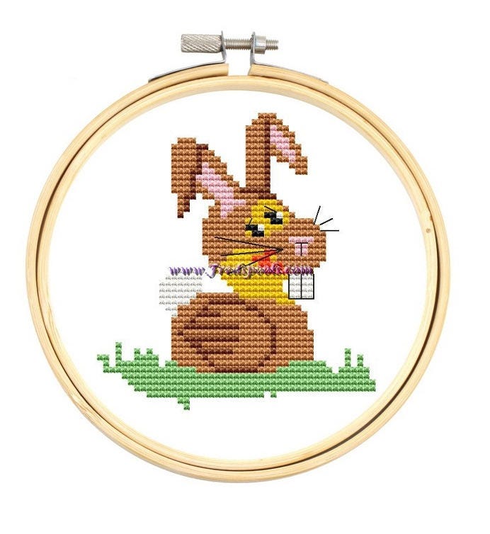 Cross Stitch Kit 'Duck in a Rabbit Suit' Easter Bunny