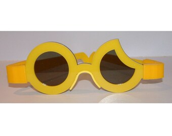 Sun crescent moon anime yellow cosplay costume glasses printed hinge version