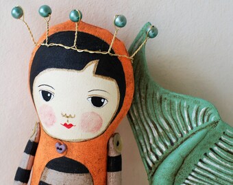 Mermaid, OOAK art doll, whimsical mermaid, siren.