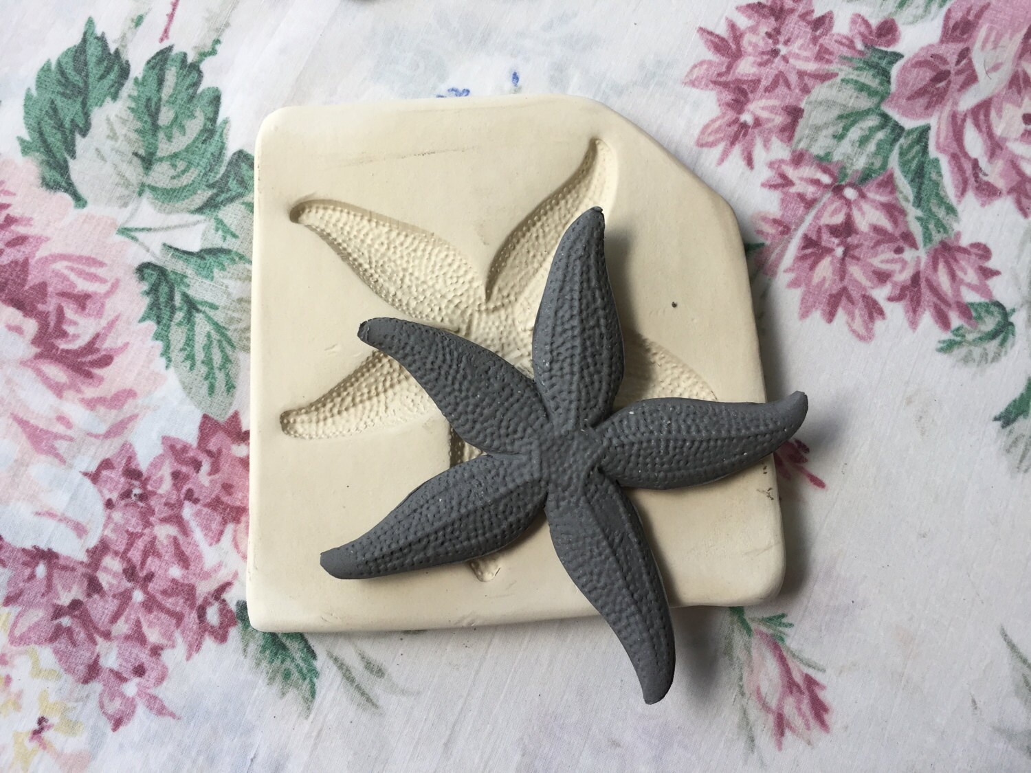 Clay Stamp Starfish Pottery Press Mold Relief Mold or Sprig Mold Bisque