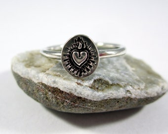 Immaculate Heart Sterling Silver Ring