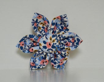 Blue Pink Floral Dog Collar Flower Le Fleur Wedding Accessories Spring Summer Collar Made to Order