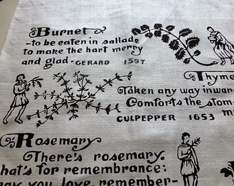 Mid Century Harwood Steiger Tea Towel With Spice Information