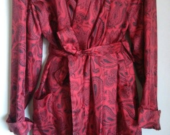 Smoking Jacket Adult Paisley Pattern