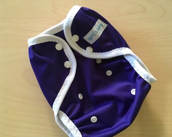One size PUL cloth diaper cover - purple rain