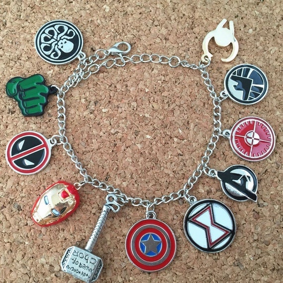 Marvel superheroes inspired charm bracelet