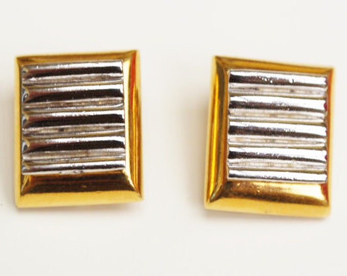 D'Orlan Earrings - chunky gold plated silver - clip on Earring