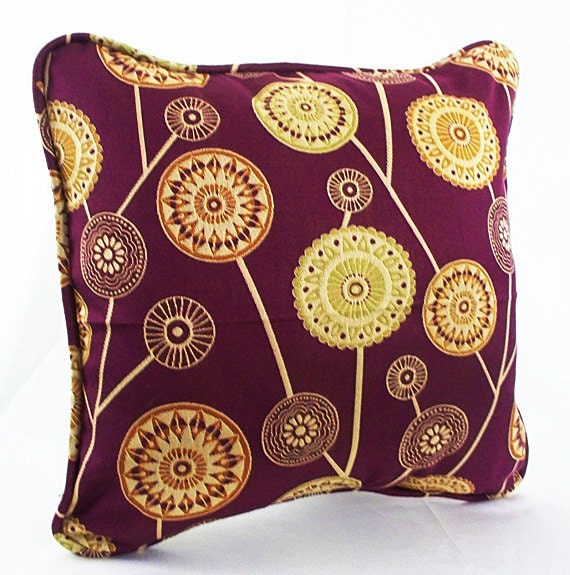 Burgundy throw pillow Burgundy pillows Burgundy and gold