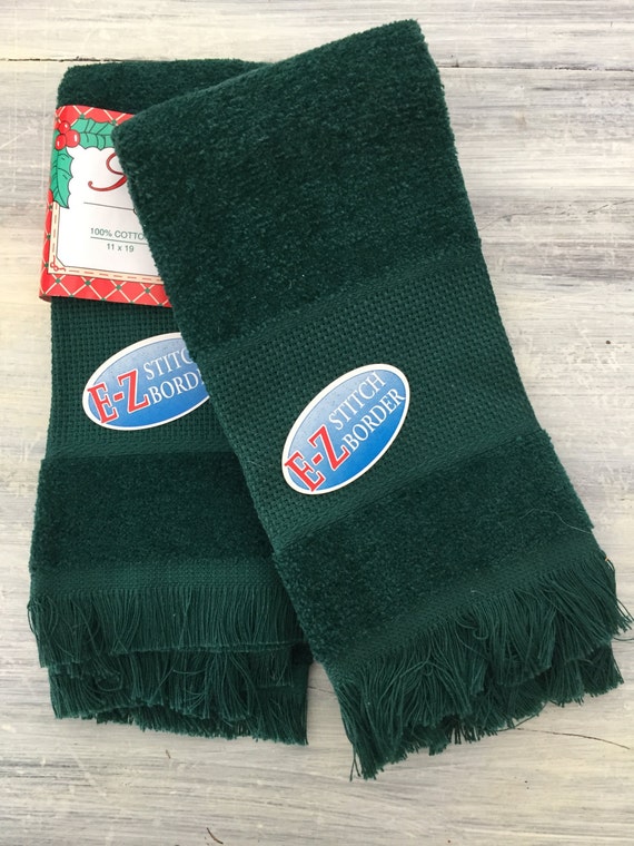 Cross Stitch Towel Set Hunter Green Stitchers Choice