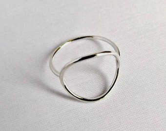 Dainty ring, silver ring, sterling silver ring, stacking ring, thin ring, gold ring, minimalist ring, delicate ring, open circle ring