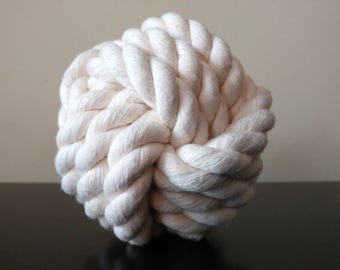 Large Ball // All Natural Cotton Rope Dog Toy - Monkey's Fist Knot