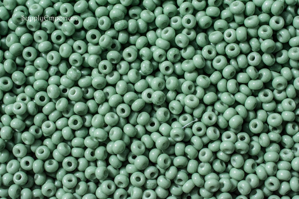 Jade Opaque Preciosa Sol Gel 8/0 Seed Bead - 15 grams - 4076 - Jade ...