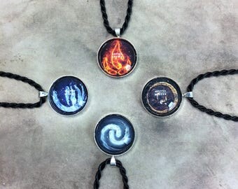 Avatar the Last Airbender necklace anime gift ideas air earth water fire elements new graphic