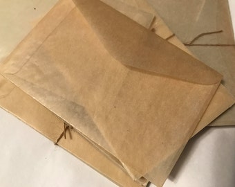 100 Vintage Aged Glassine Envelopes