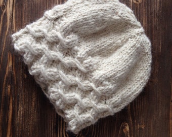 Women white hat, women white beanie, women alpaca hat, women alpaca beanie, winter hat, winter accessory