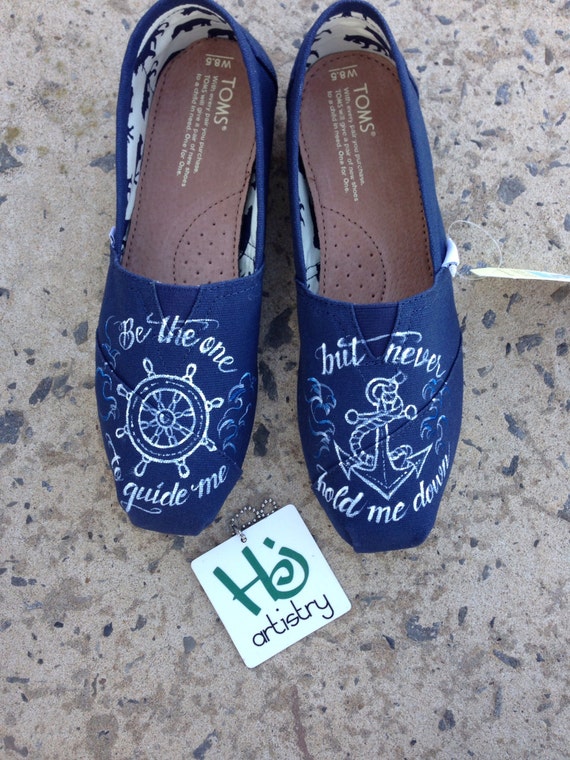 Items similar to Hand Painted Nautical Theme Toms. Beach Toms. Captains ...