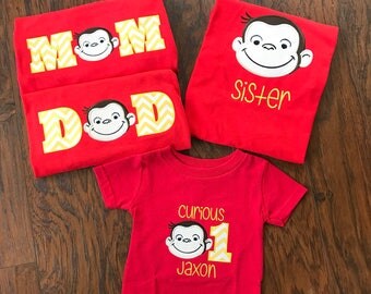 Custom Mom and Dad Curious George Shirt - Birthday Shirt - Curious George Birthday - Curious George Birthday Shirt - Curious George Shirt