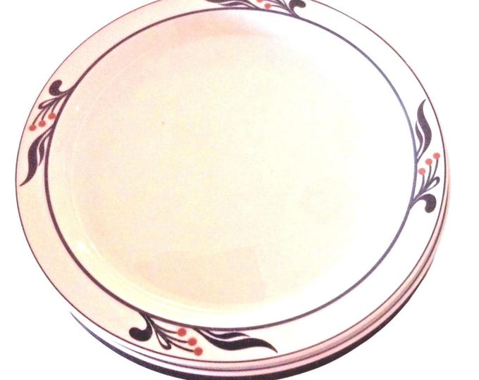 Dansk Plates, Bistro Maribo Porcelain Salad Plates, Set of 2 Vintage Plates, Leaves & Berries, Portugal