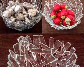 Fused Glass Coral Bowl