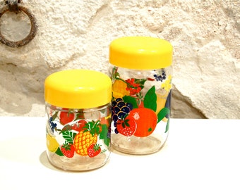 Vintage Mason Jars with Fruits decor