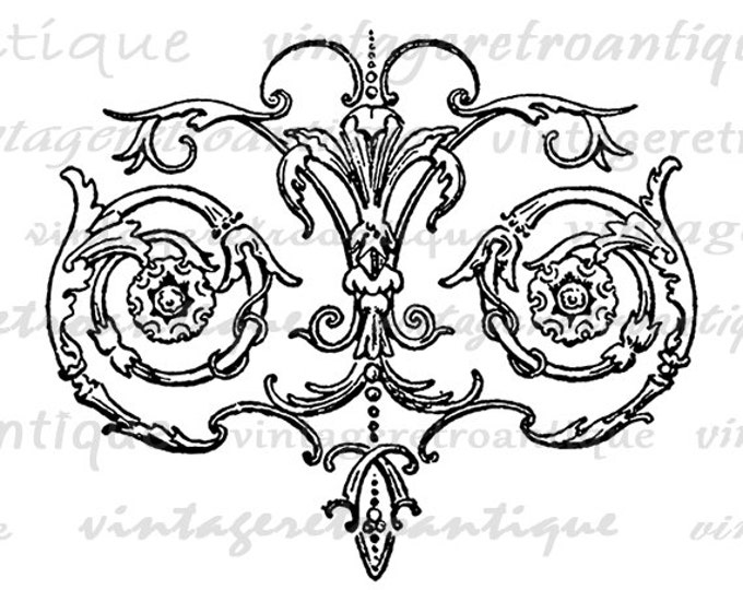 Elegant Design Element Graphic Digital Printable Ornament Download Image Vintage Clip Art Jpg Png Eps HQ 300dpi No.2158