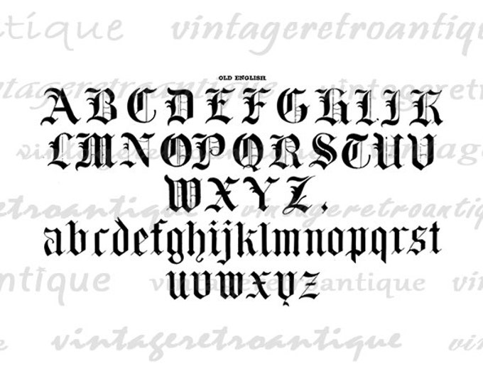 Printable Graphic Ancient Alphabet Digital Old English Letters Download Image Vintage Clip Art Jpg Png Eps HQ 300dpi No.397