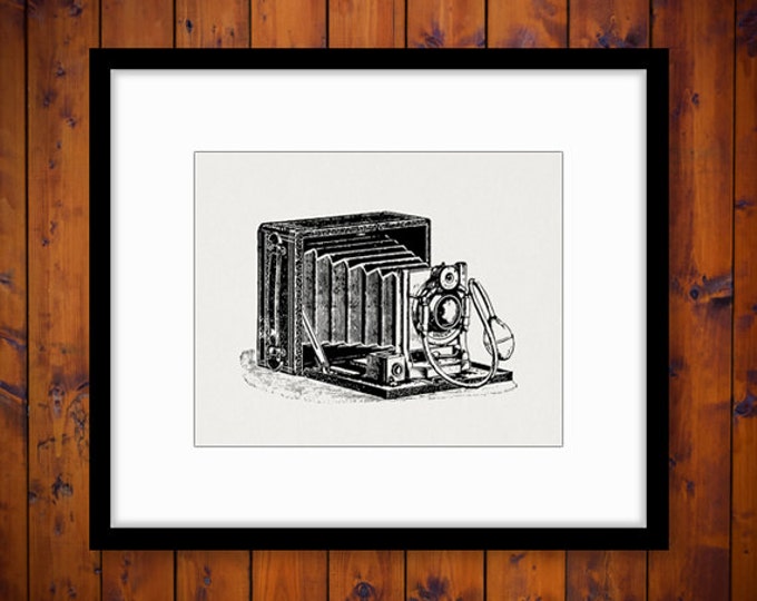 Printable Digital Old Fashioned Camera Image Download Illustrated Graphic Antique Clip Art for Transfers etc Jpg Png HQ 300dpi No.1473