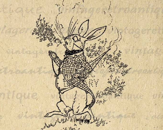 Printable Graphic March Hare Alice in Wonderland Image Download Digital Vintage Clip Art Jpg Png Eps HQ 300dpi No.2504