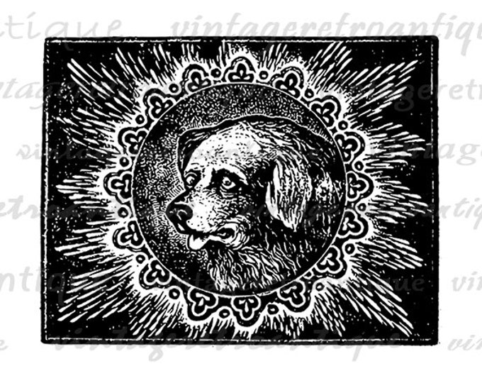 Digital Antique Dog Image Graphic Illustration Printable Download Vintage Clip Art Jpg Png Eps HQ 300dpi No.1464