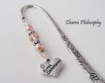 First Communion Bookmark - Tibetan Silver Bookmark - Unique Bookmarks - First Communion Gifts