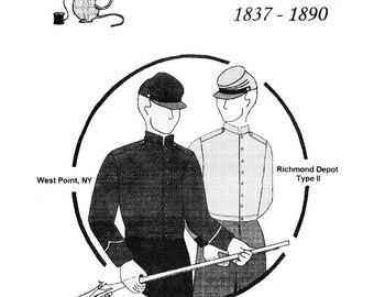 Men's Basic Shell Jacket 1837-1890 Civil War Union & Confederate, 9 Styles - Tailor's Guide Sewing Pattern