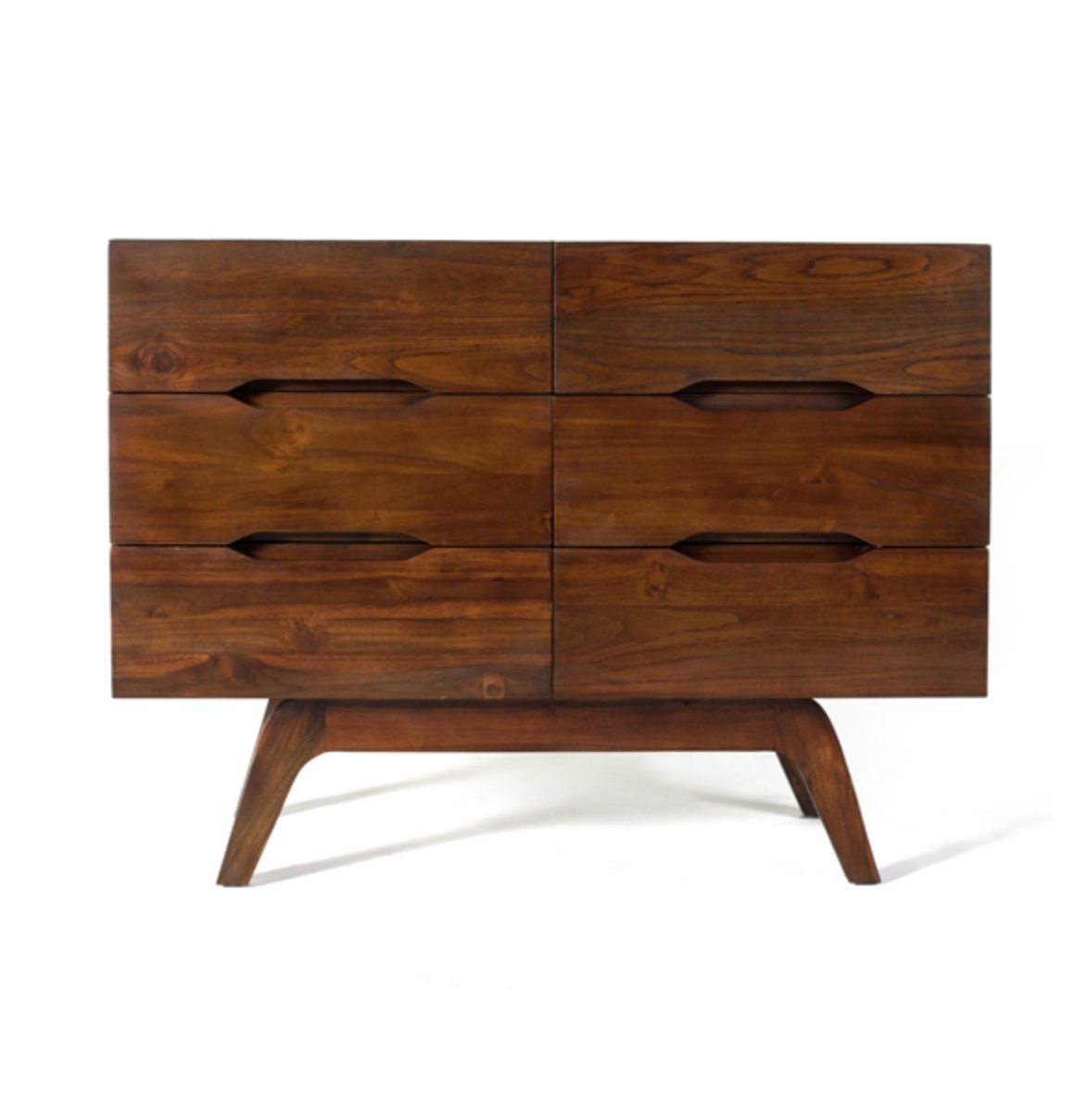 Benson Six-Drawer Dresser Solid Reclaimed Teak Wood Mid