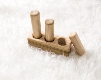 Stacking Toy - Montessori Baby Toy - Shape Sorter Toy - Wooden Peg Toy - Montessori Toddler - Sorting Activity - Toddler Puzzle - Wooden Toy