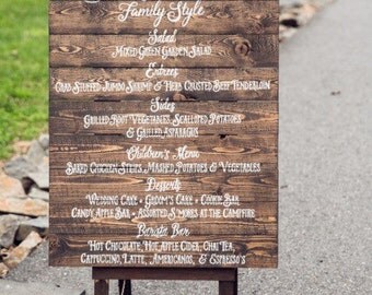 Wedding dinner menus | Etsy