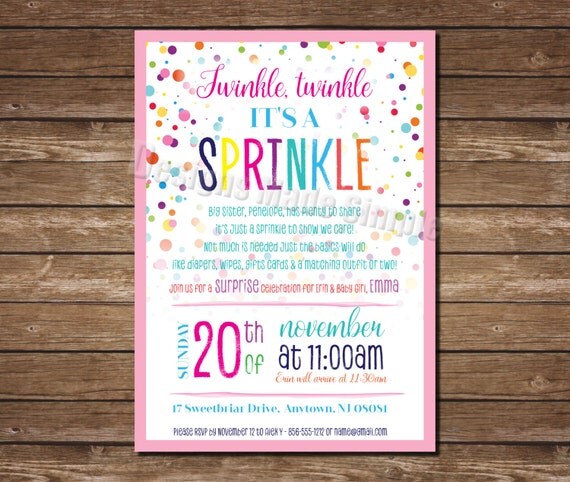 Twinkle Twinkle It's a Sprinkle Baby Shower Invite