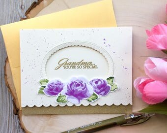 Grandma Birthday Card, Handmade Card, Mothers Day Card, For Grandma, Birthday Cards, Grandmother Birthday Card, Moms Day Card, Greeting Card