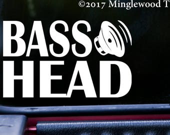 BASS HEAD v3 Vinyl Decal Sticker 7.5" x 4.5" EDM Music Speaker Basshead Headbanger *Free Shipping*